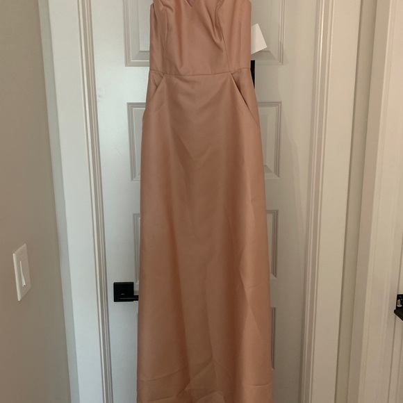 Alfred Sung D778 Toasted Sugar Pink Sleeveless V-Neck Satin Gown Size 0 NWT - Picture 5 of 8